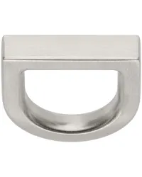 Rick Owens Silver Porterville Dring Ring Palladio