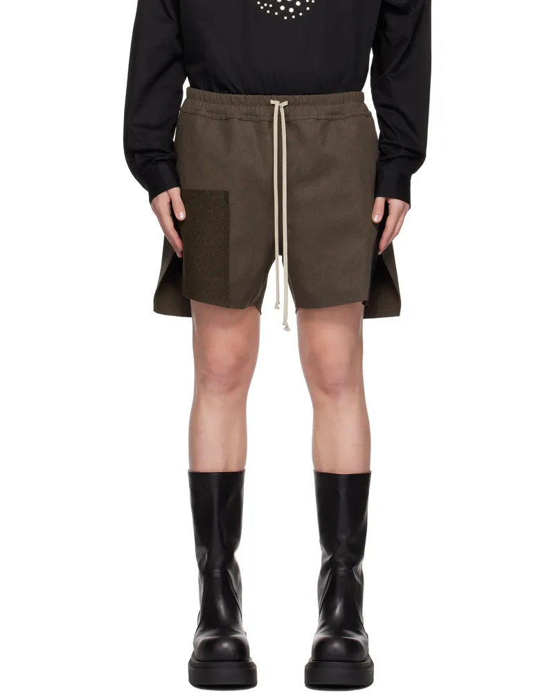 Rick Owens Brown Porterville Long Boxers Denim Shorts 240409