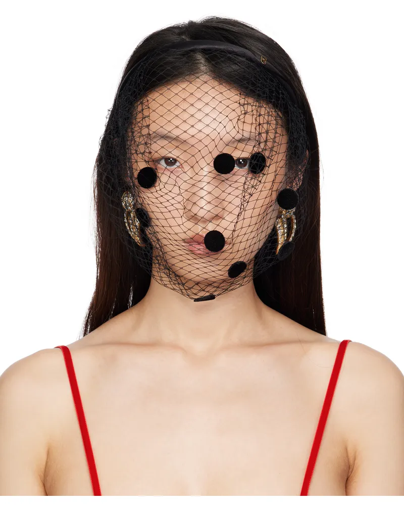 Valentino Garavani Black Fishnet Headband N01