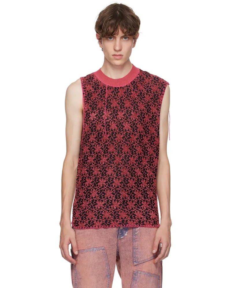 Andersson Bell Black & Pink Flower Ash Vest Blapin