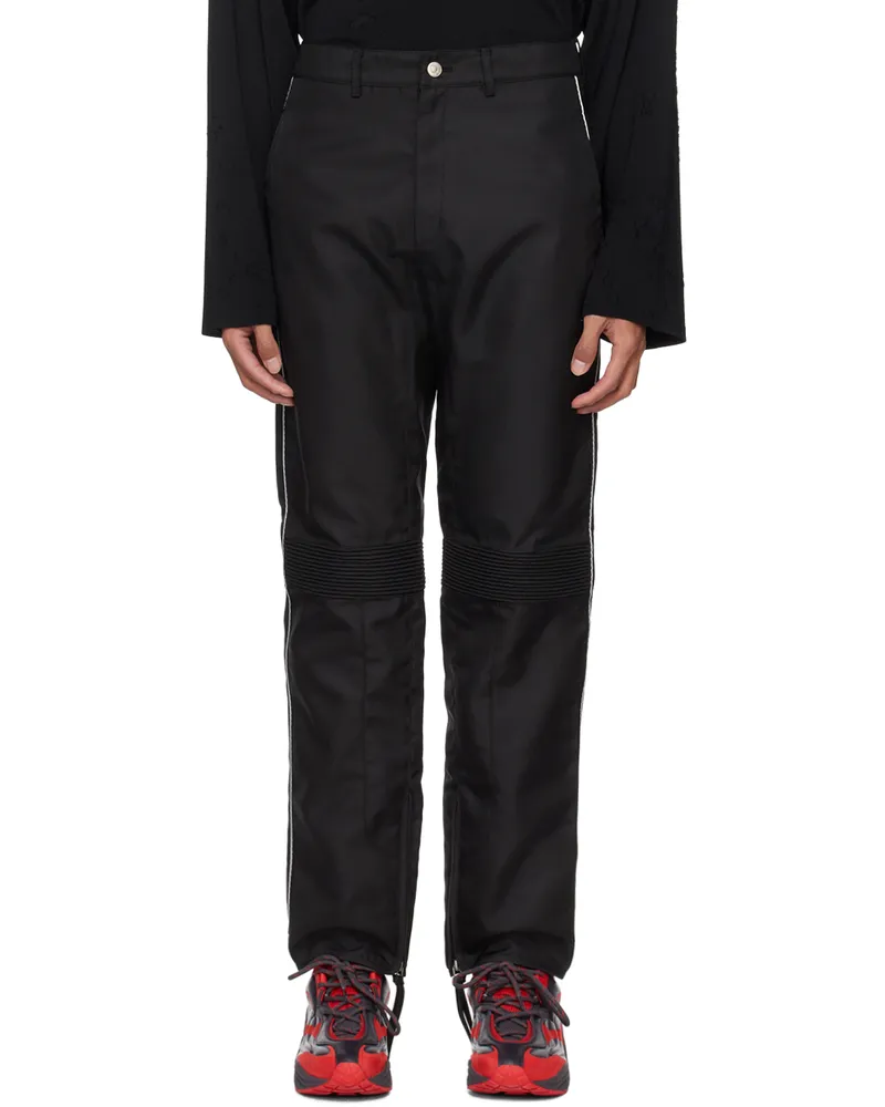 Kanghyuk Black Lock Stitched Trousers Black