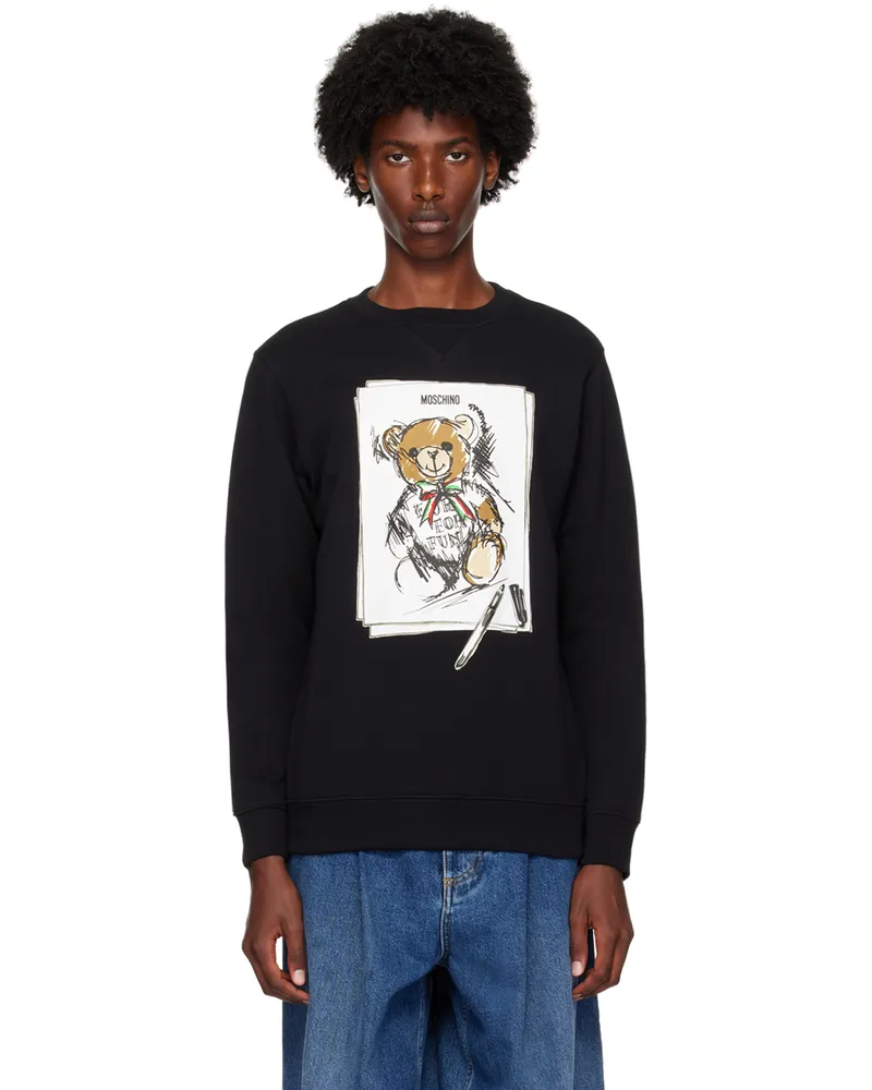 Moschino Black Teddy Bear Sweatshirt Multi