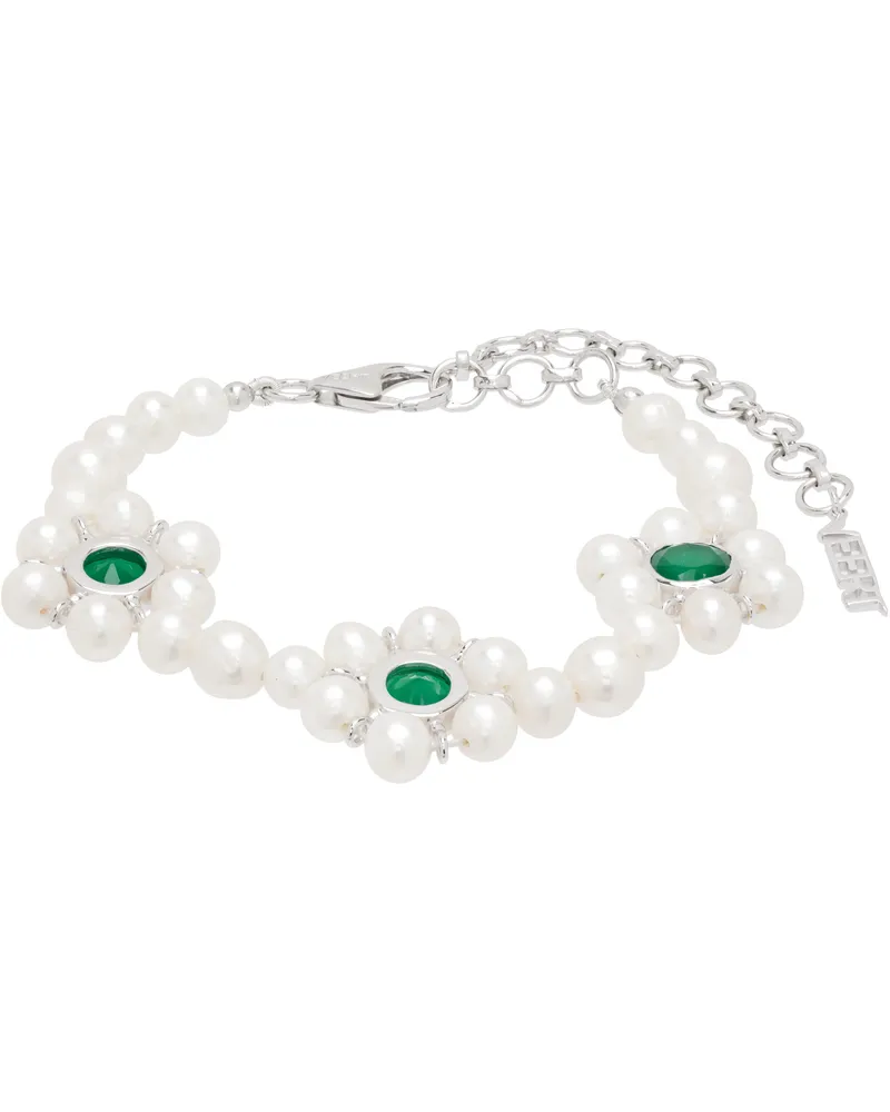 VEERT The Trio Flower Pearl' Bracelet White