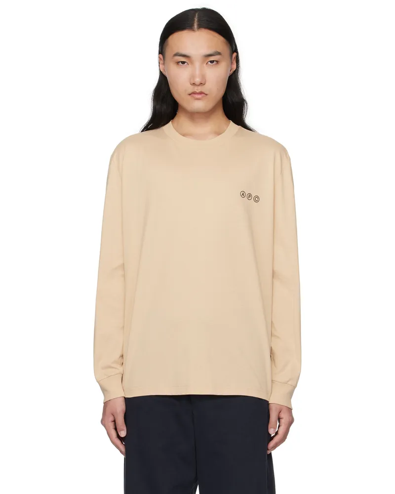 A.P.C. Beige Manche Longue Adresse T-shirt Baa