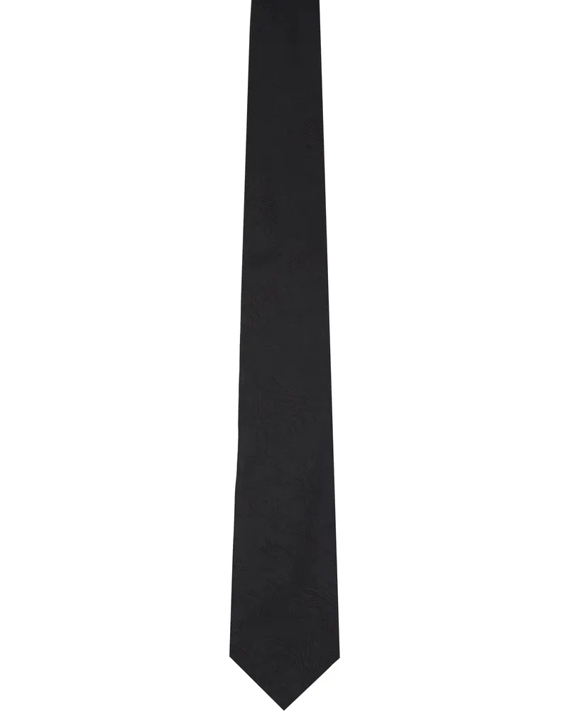 Dries van Noten Black Jacquard Silk Tie 900