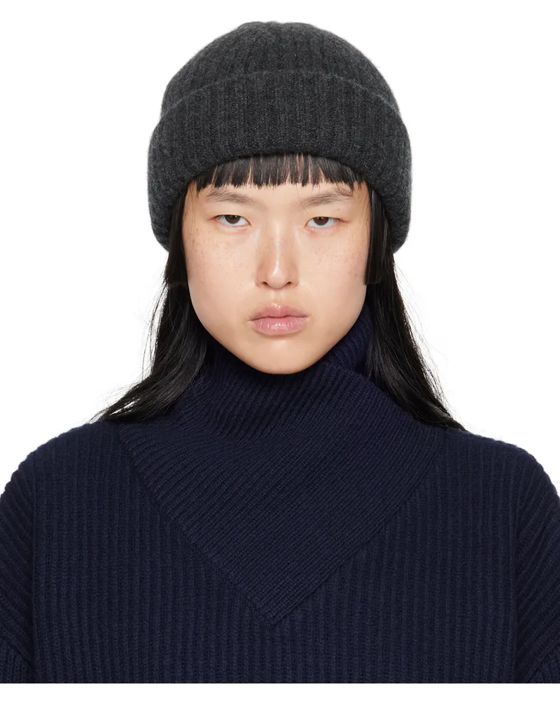 Totême Gray Chunky Brim Beanie 359
