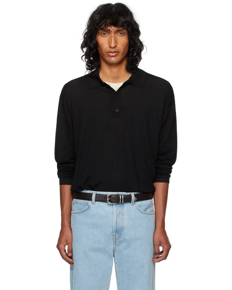 The Row Black Djon Polo Blk