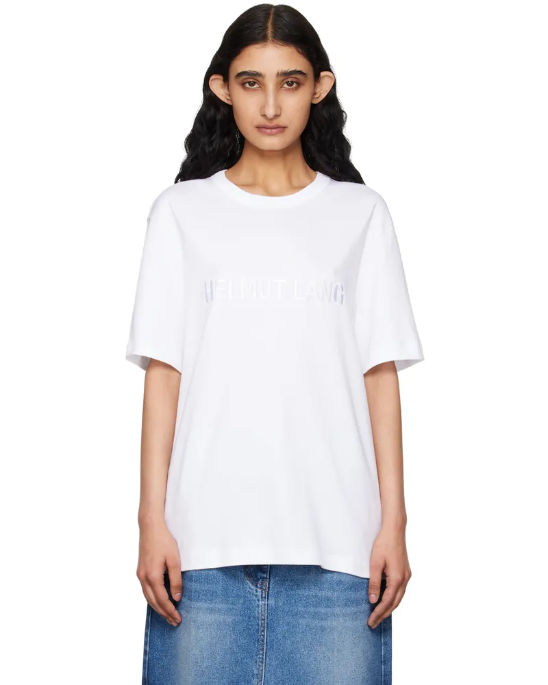 Helmut Lang White Embroidered T-Shirt White