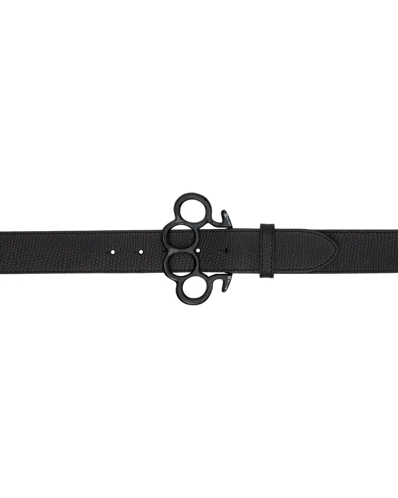 Wacko Maria Black Johnny Leather Belt Black