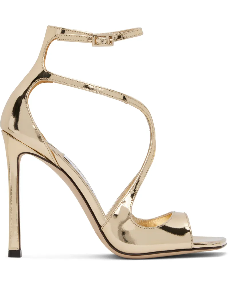 Jimmy Choo Gold Azia 110 Heeled Sandals Gold