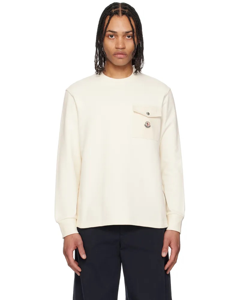 Moncler Off-White Cotton Pocket Sweatshirt 34