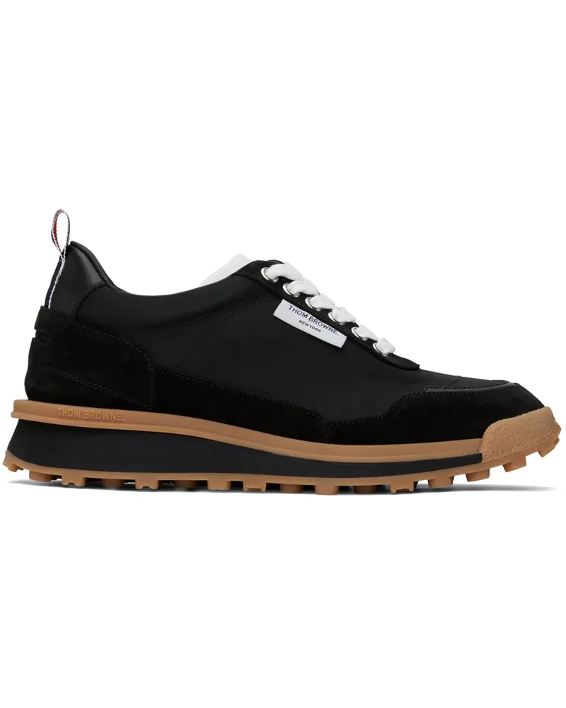 Thom Browne Black Tech Nylon Alumni Sneakers 001