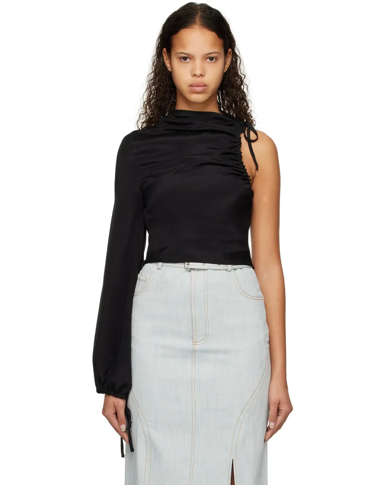 Elleme Black Asymmetric Blouse Black