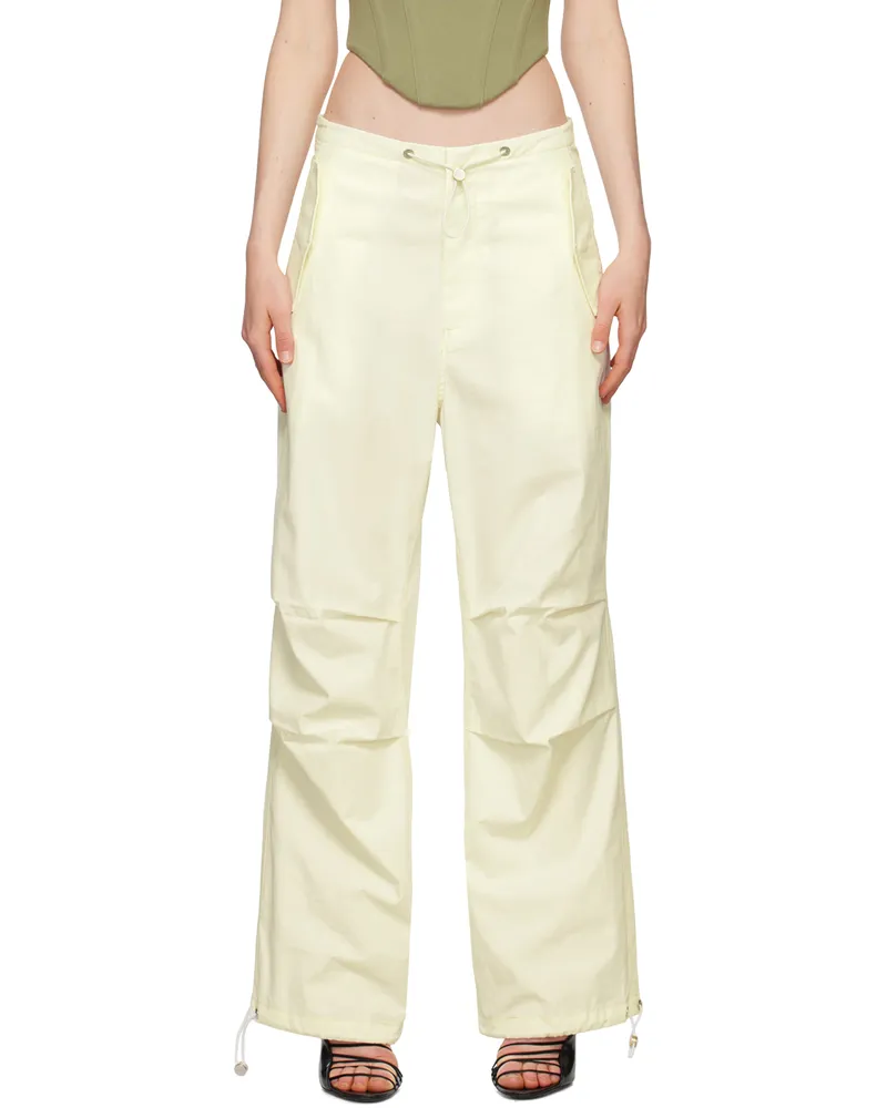 Dion Lee Off-White Toggle Parachute Trousers Ivory