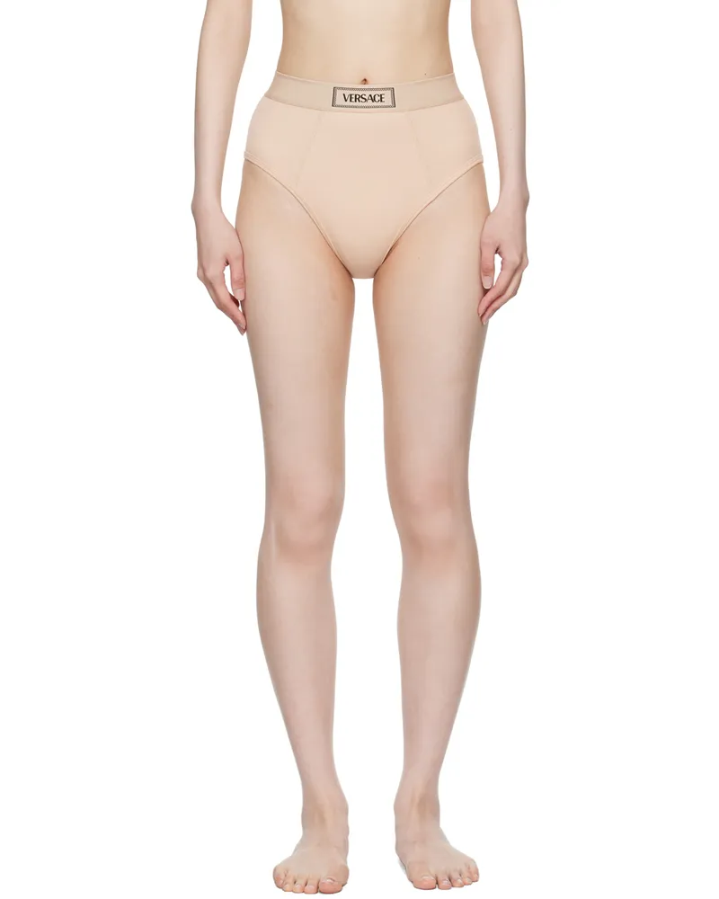 Versace Beige 90s Vintage Logo Briefs 1kf80-chiffon