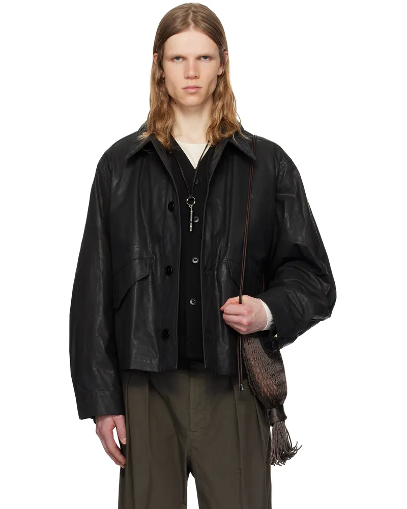Christophe Lemaire Black Biker Jacket Bk999