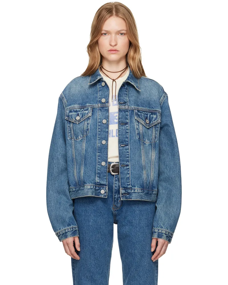 RE/DONE Blue 'The Mel Trucker' Denim Jacket Aged