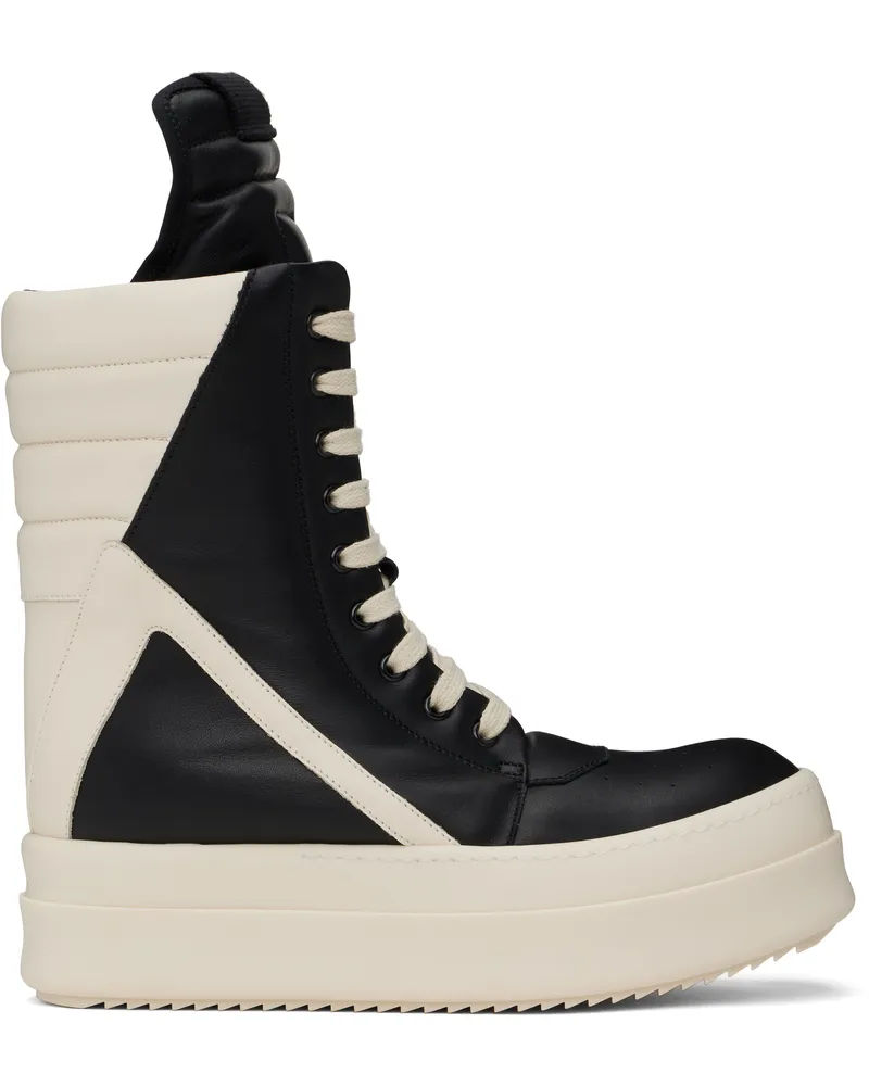 Rick Owens Black & Off-White Hollywood Mega Geobasket Sneakers 911