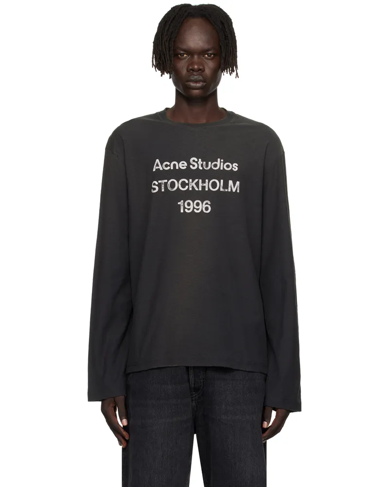 Acne Studios Black Logo Relaxed Fit T-shirt Bm0