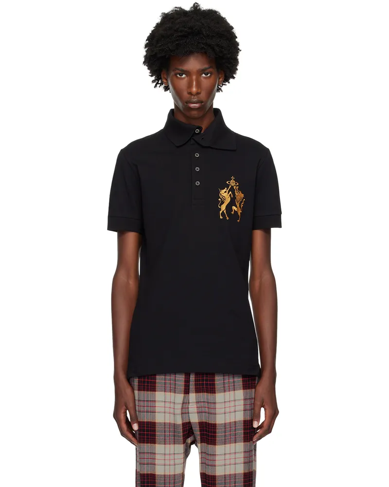Vivienne Westwood Black Unicorn & Lion Polo Aw24-black