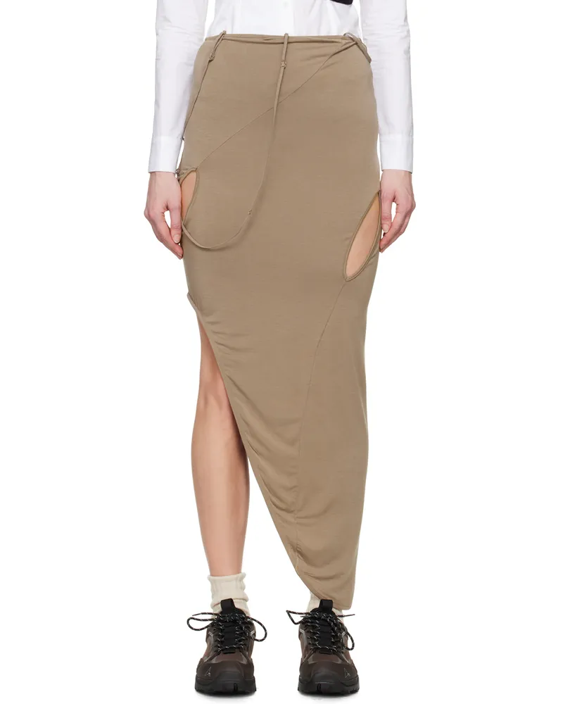 Post Archive Faction Brown 6.0 Center Midi Skirt Brown
