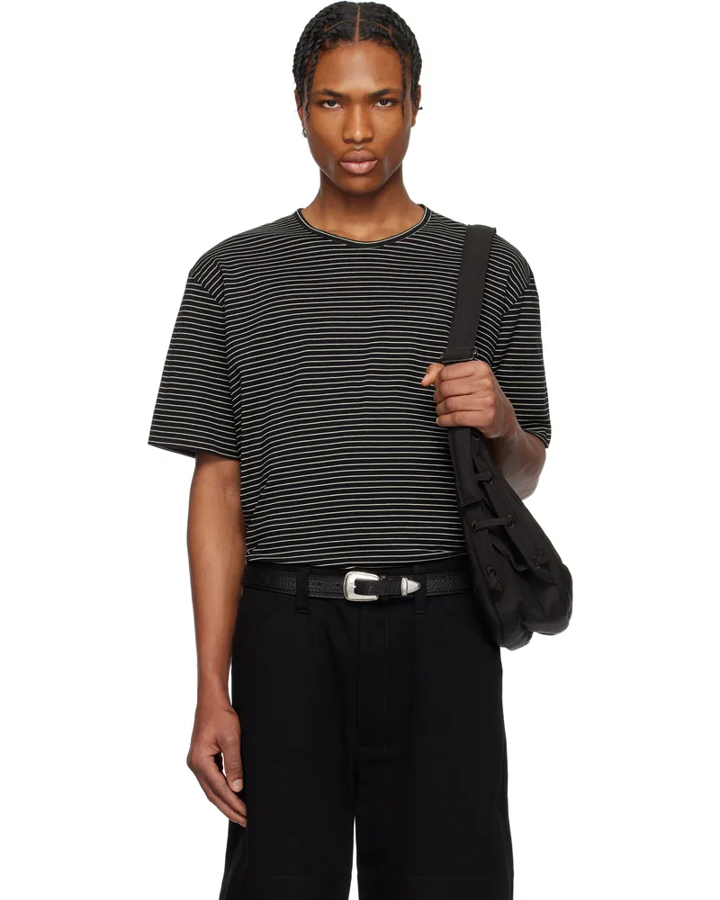 Christophe Lemaire Black Short Sleeve T-shirt Mu040