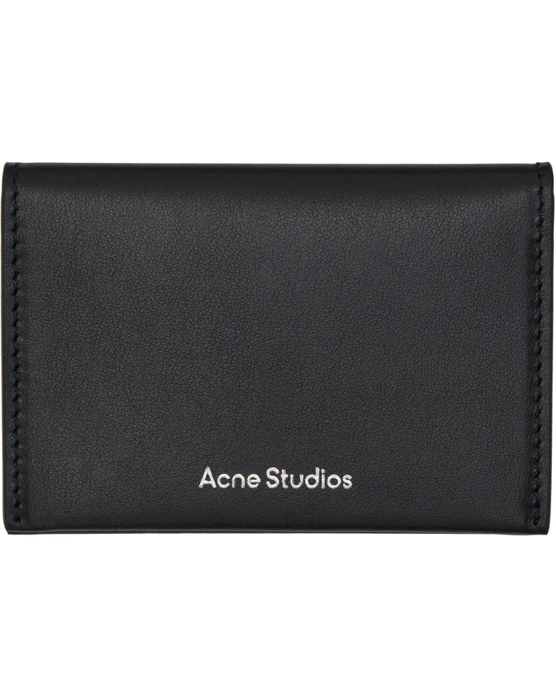 Acne Studios Black Folded Leather Card Holder 900