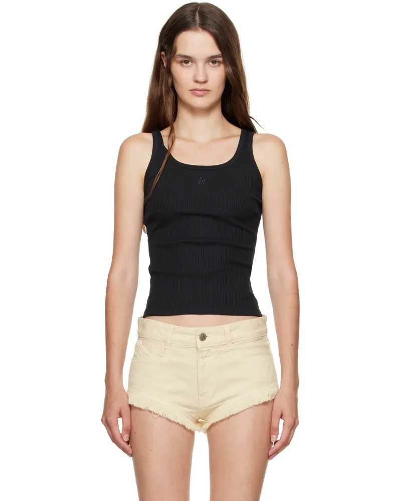 Amiri Black 'MA' Embroidery Tank Top Black