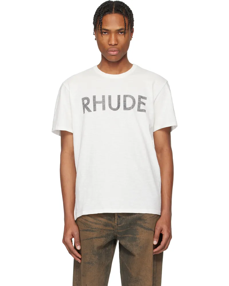 RHUDE White '' Logo Slub T-shirt Vtg