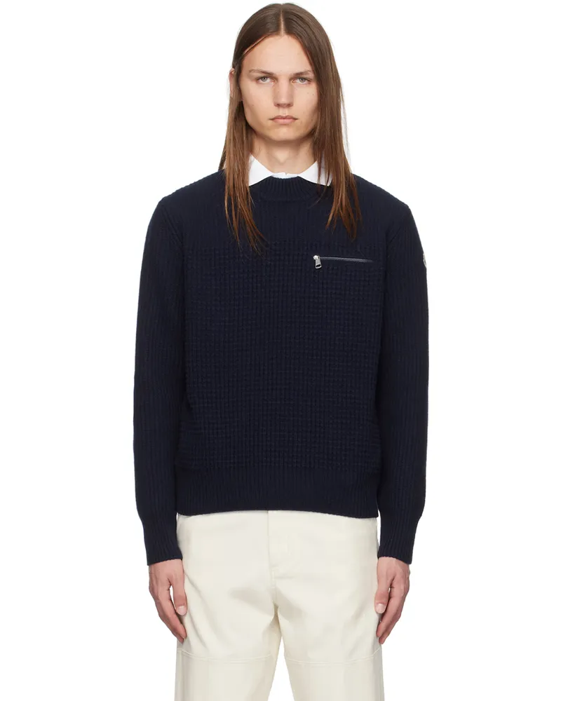Moncler Navy Wool & Cashmere Sweater 745