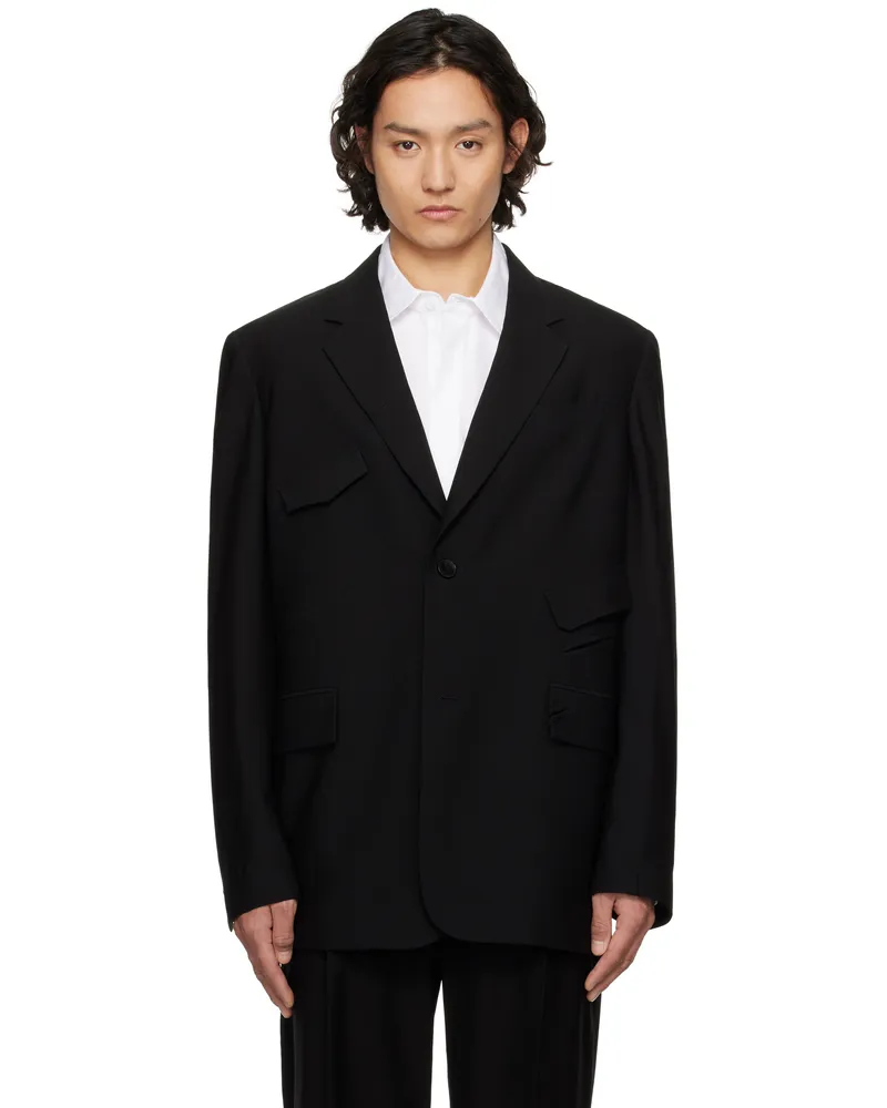Feng Chen Wang Black Multi Slash Blazer Black
