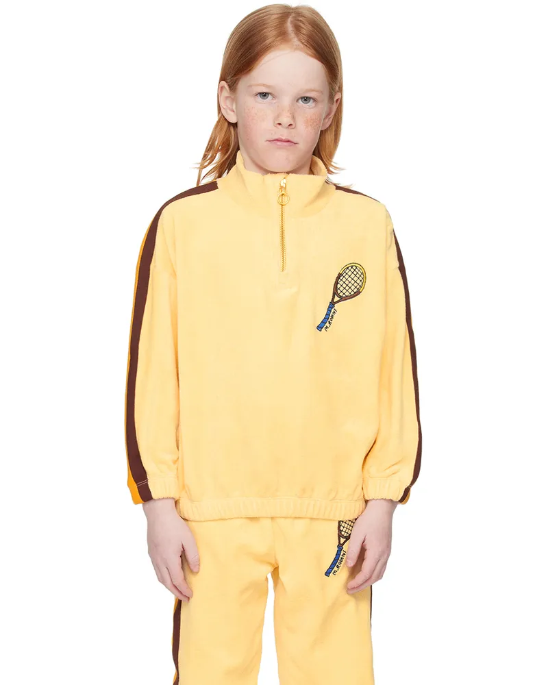 Mini Rodini Kids Yellow Tennis Embroidered Sweatshirt Yellow