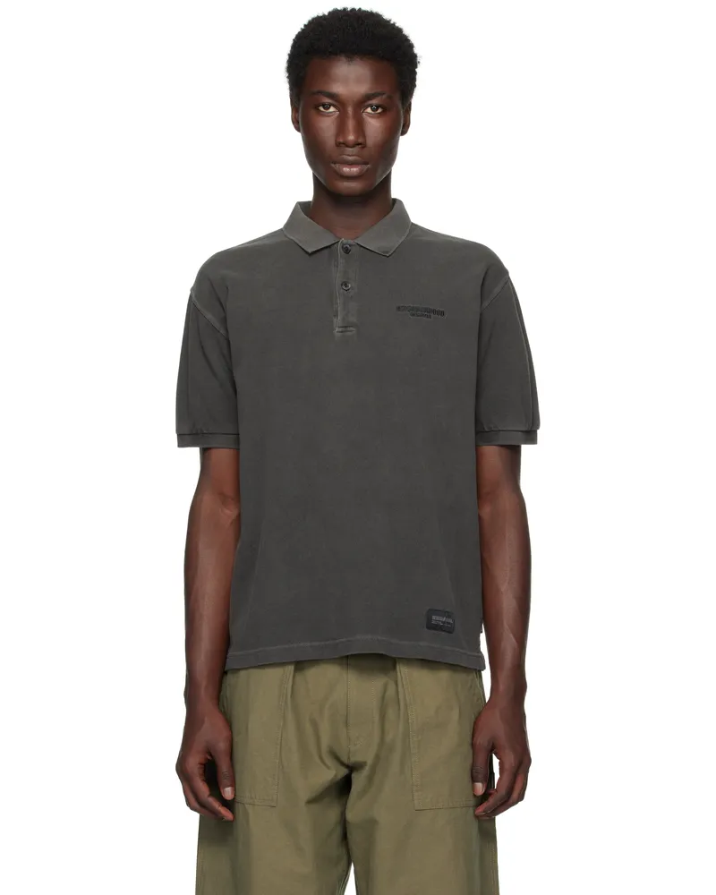 Neighborhood Gray Pigment Dyed S/S Polo Black