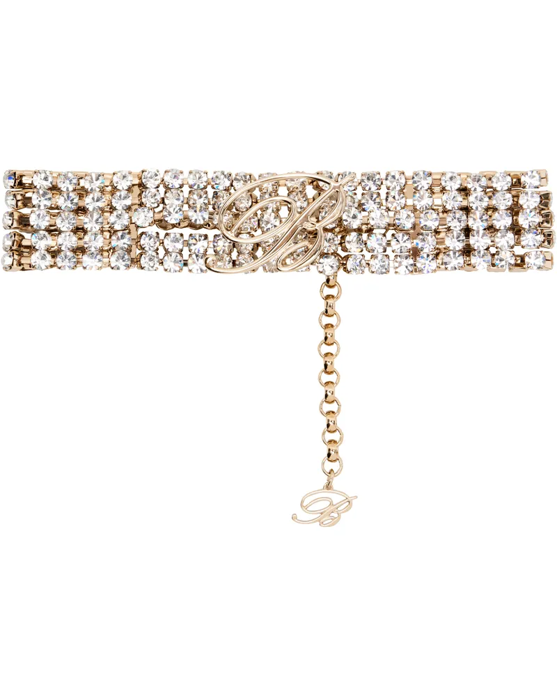 Blumarine Gold Rhinestone 'B' Choker L0575