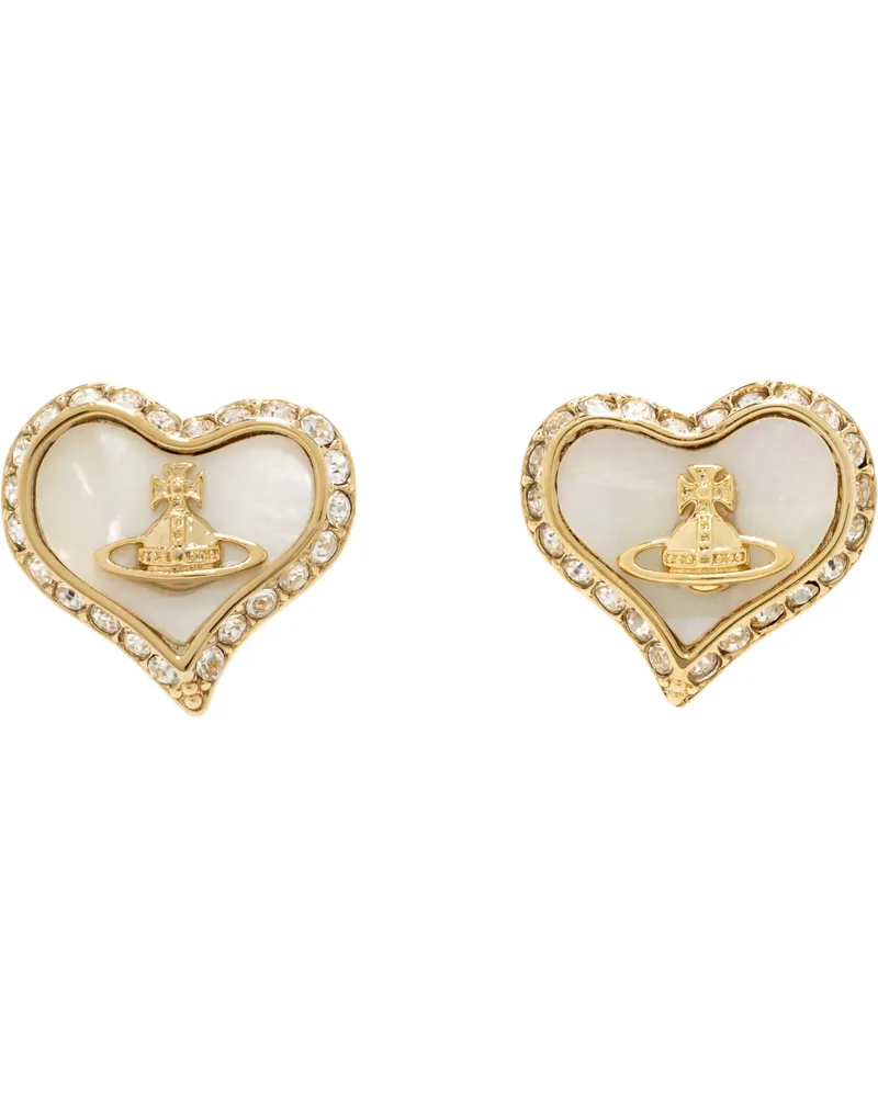 Vivienne Westwood Gold & White Petra Earrings R782