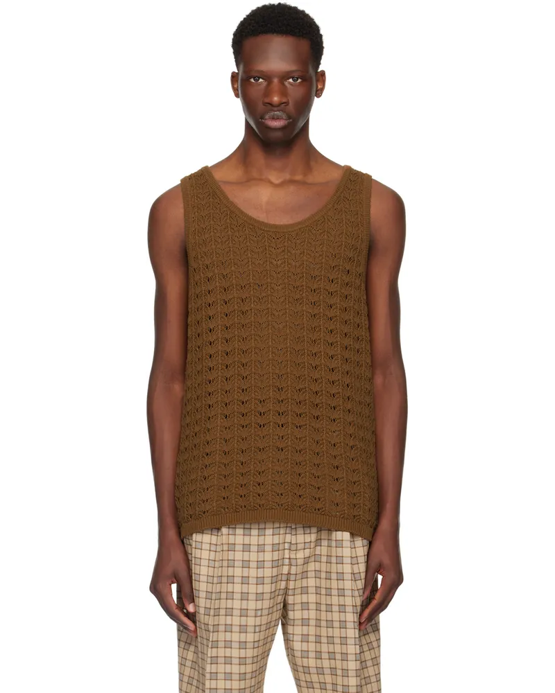 CMMN SWDN Brown Cray Tank Top Brown