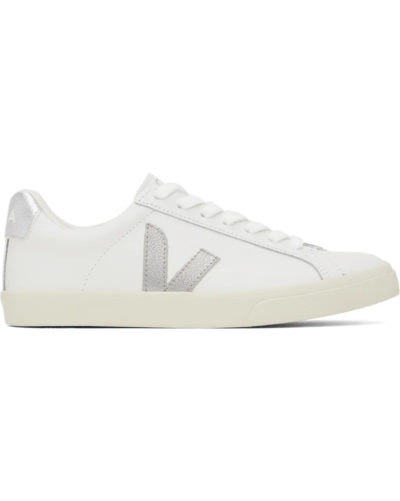 VEJA White & Silver Esplar Leather Sneakers Extra-white_silver