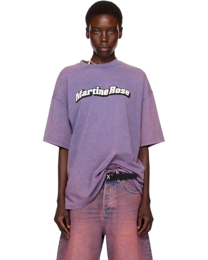 Martine Rose SSENSE Exclusive Purple Oversized Short Sleeve T-shirt Pnk