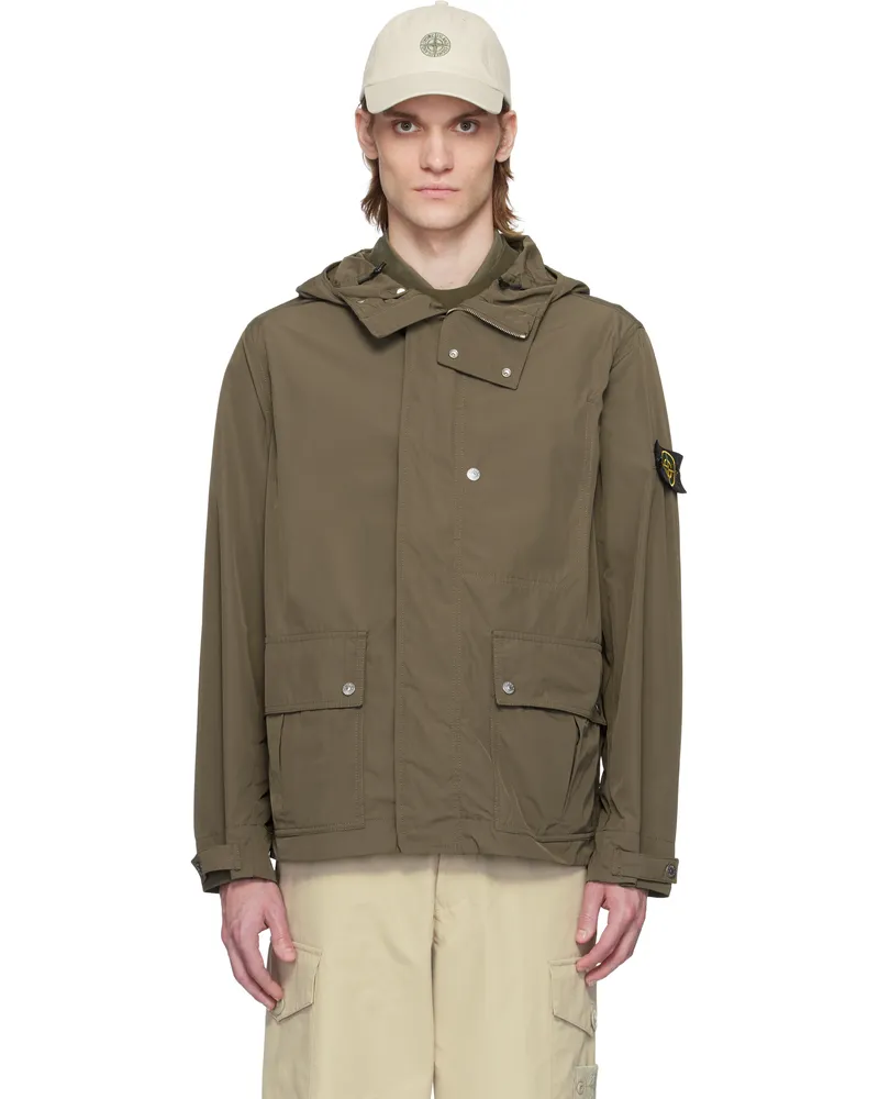 Stone Island Khaki Micro Twill Jacket V0054