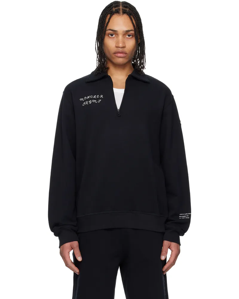Moncler Moncler x FRGMT Hiroshi Fujiwara Black Cotton Zip-Up Sweatshirt 999
