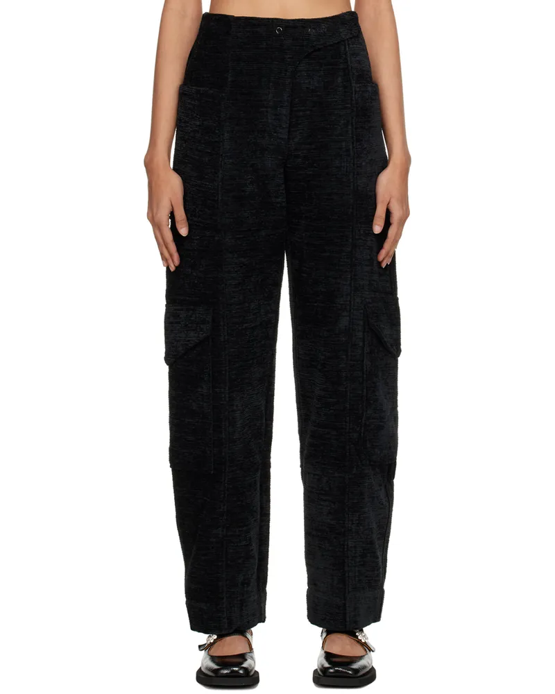 Ganni Black Chenille Trousers 099