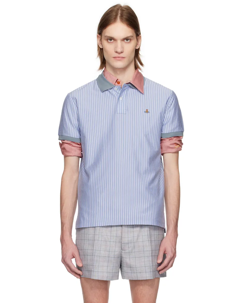 Vivienne Westwood Blue & White Classic Polo Ss25-k204