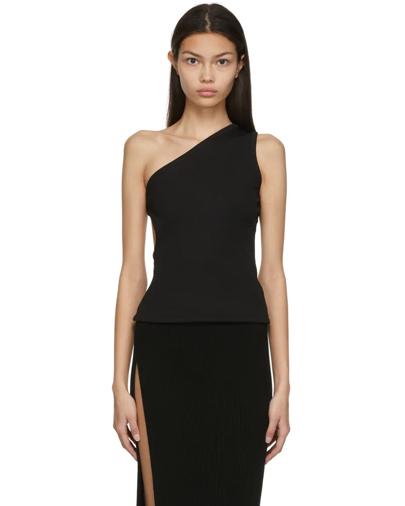 Christopher Esber Black One Shoulder Fran Top Black