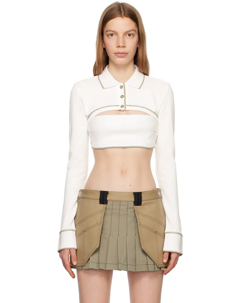 Dion Lee Off-White Shrunken Snap Polo Ivory