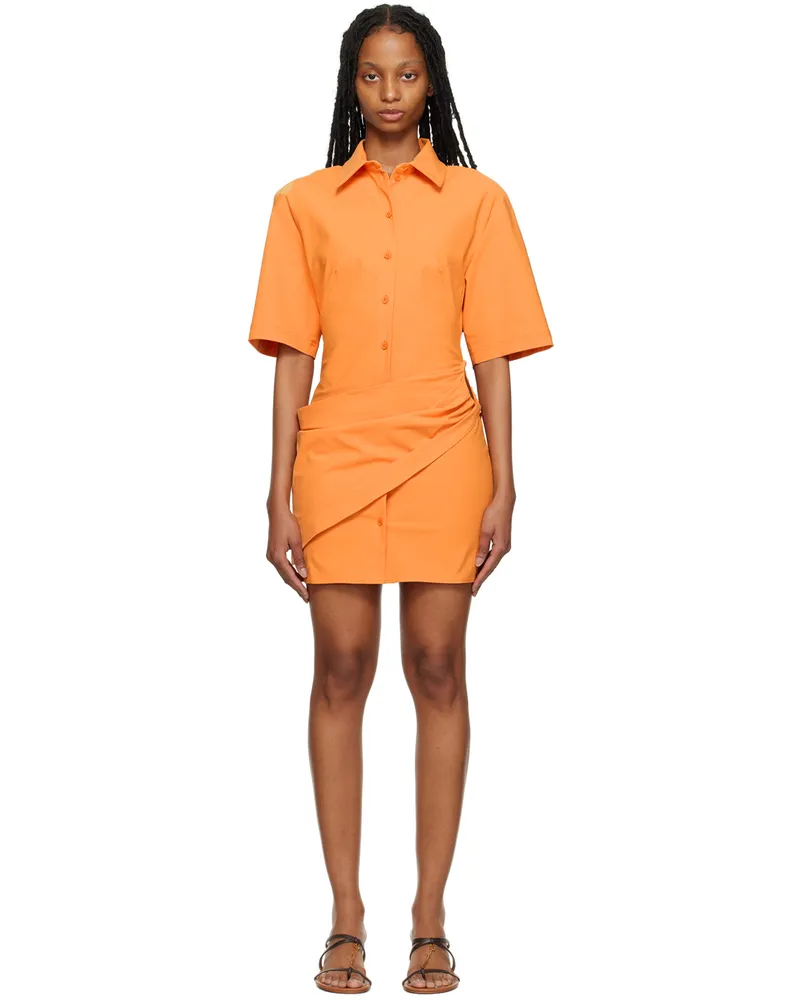 Jacquemus Orange Le Raphia 'La Robe Camisa' Minidress 750