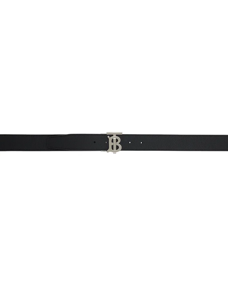 Burberry Black & Tan Leather 'TB' Reversible Belt Black