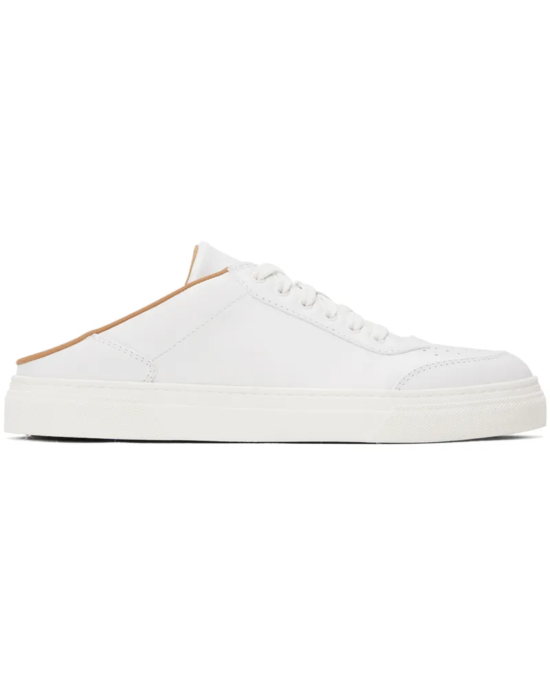 Max Mara White Leather Slide Mule Sneakers 024