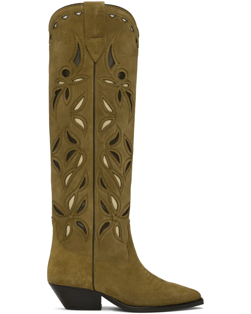 Isabel Marant Khaki Denvee Boots Takh