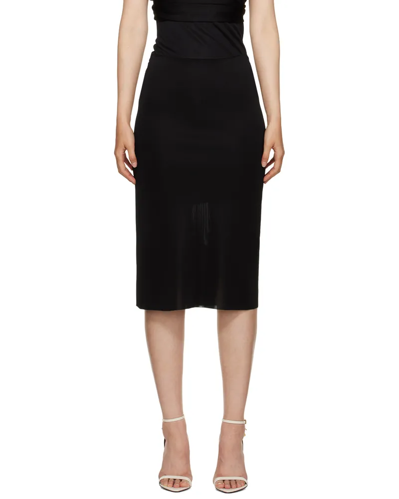 Tom Ford Black Zip Midi Skirt Lb999
