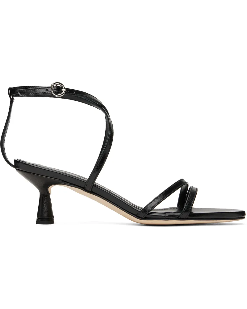 aeyde Black Maeve Leather Heeled Sandals Black